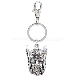 Alloy Keychains, with Iron Findings, Generals, Antique Silver, 10.6cm(KEYC-WH0018-57)