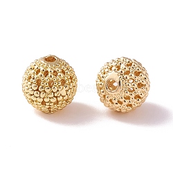 Brass Hollow Round Beads, Golden, 8mm, Hole: 1.2mm(KK-P226-23CG)