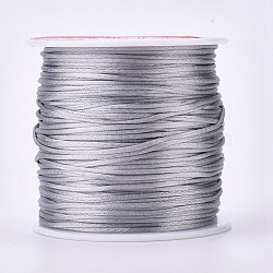 Round Nylon Threads, for Chinese Knot Making, Light Grey, 1.5mm, about 50yards/roll.(NWIR-WH0009-15A-20)