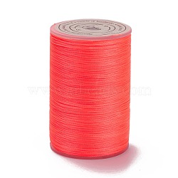 Round Waxed Polyester Thread String, Micro Macrame Cord, Twisted Cord, for Leather Sewing Stitching, Tomato, 0.3~0.4mm, about 174.98 Yards(160m)/Roll(YC-D004-02A-132)