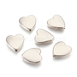 CCB Plastic Beads, Heart, Platinum, 24x23x6mm, Hole: 2mm(CCB-O001-04P)