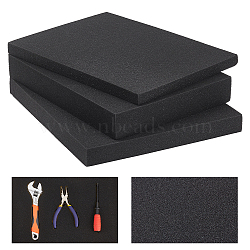 6Sheets 3 Styles Sponge Mat, Craft Sheets, for Protective Furniture Glass, Rectangle, Black, 40x30x.5~5cm, 2sheets/style(AJEW-NB0005-81)