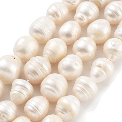 Natural Cultured Freshwater Pearl Beads Strands, Grade AB, Rice, Snow, 12~15mm, Hole: 0.7mm, about 14pcs/strand, 7.28~7.09''(18~18.5cm)(PEAR-P062-23)