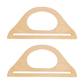 D-shape Wooden Bag Handles, for Bag Replacement Accessories, BurlyWood, 11.9x25.1x0.85cm, Inner Diameter: 7.1x11.2cm & 21.3x0.8cm