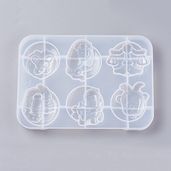 Silicone Molds, Resin Casting Molds, For UV Resin, Epoxy Resin Jewelry Making, Constellation, White, 183x128x20mm, Inner Size: 47~58x46~57mm