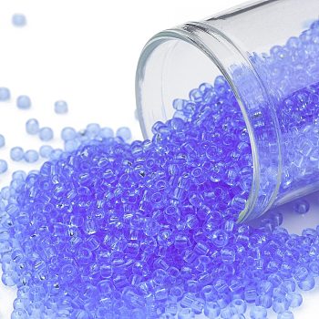 TOHO Round Seed Beads, Japanese Seed Beads, (13) Transparent Light Sapphire, 11/0, 2.2mm, Hole: 0.8mm, about 1110pcs/10g