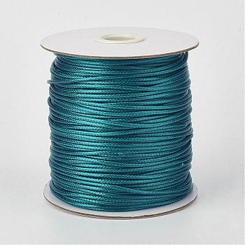 Eco-Friendly Korean Waxed Polyester Cord, Teal, 2mm, about 90yards/roll(80m/roll)