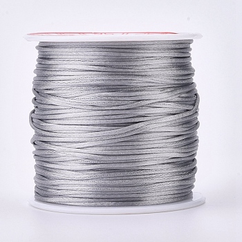 Round Nylon Threads, for Chinese Knot Making, Light Grey, 1.5mm, about 50yards/roll.