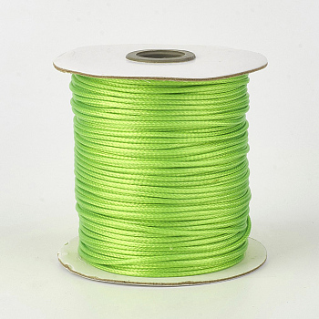 Eco-Friendly Korean Waxed Polyester Cord, Lawn Green, 0.5mm, about 169.51~174.98 Yards(155~160m)/Roll