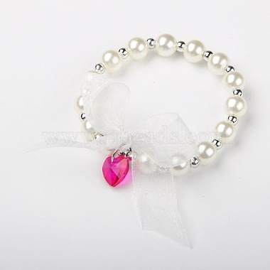 Rondes acryliques perles enfants s'étendent bracelets(BJEW-JB01389)-2