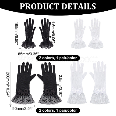 ahadermaker 4 paires de gants en soie de style 4(AJEW-GA0006-09)-2
