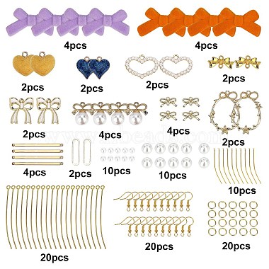 kits de fabrication de boucles d'oreilles pendantes avec nœud papillon à faire soi-même sunnyclue(DIY-SC0016-60)-2