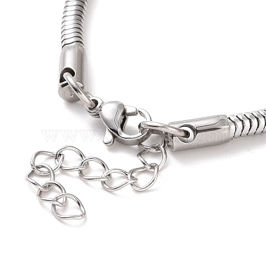 304 bracelet chaines serpent rondes en acier inoxydable pour homme femme(BJEW-P274-01B)-3
