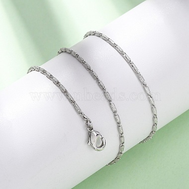 Brass Column Link Chain Necklaces(MAK-L045-03P)-1