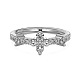 Cross Rhodium Plated 925 Sterling Silver Micro Pave Cubic Zirconia Finger Rings for Women(RJEW-Q816-02P)-2