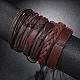 Bracelet à cordon en simili cuir tressé réglable de style 6pcs 6 serti de cordon ciré pour hommes(BJEW-F458-15)-7