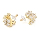 Brass Pave Clear Cubic Zirconia Stud Earrings for Women(EJEW-S225-08G-01)-2