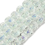 Handmade Foil Lampwork Beads Strands, Nuggets, Pale Turquoise, 12~12.5x10~11x10~11mm, Hole: 1.5mm, about 30pcs/strand, 14.37 inch(36.5cm)(FOIL-C002-01E)