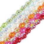 Electroplate Transparent Glass Beads Strands, Turtle, AB Color Plated, Half Plated, Dyed & Hearted, Mixed Color, 17.5~18.5x13.5~14x8~8.5mm, Hole: 1~1.2mm, about 40~45pcs/strand, 26.77~30.12 inch(68~76.5cm)(EGLA-N055-04A)