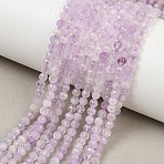 Natural Lavender Amethyst Beads Strands, Faceted, Round, 3mm, Hole: 0.6mm, about 135pcs/strand, 15.35 inch(39cm)(G-C127-A03-04)