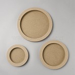 3Pcs 3 Style Flat Round Wooden Picture Frames, for DIY Light Clay Crafts & Painting Projects, BurlyWood, 15~25x2.05cm, Inner Diameter: 11~21cm, 1pc/style(DIY-WH0488-84)