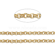 Brass Rolo Chains, Belcher Chains, Soldered, Long-Lasting Plated, with Spool, Cadmium Free & Nickel Free & Lead Free, Golden, 1.5x0.6mm, about 92m/roll(CHC-S008-002H-G)