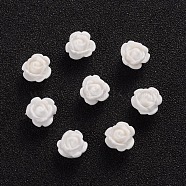 Opaque Resin Beads, Rose Flower, White, 9x7mm, Hole: 1mm(X-CRES-B1029-A01)