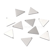 Tarnish Resistant 304 Stainless Steel Pendants, Double Side Drawbench, Stamping Blank Tag, Triangle, Stainless Steel Color, 18x18x1mm, Hole: 1.2mm(STAS-F271-08C-P)