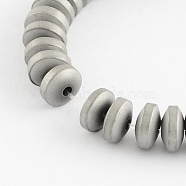 Electroplate Non-magnetic Synthetic Hematite Beads Strands, Heishi Beads, Flat Round/Disc, Silver Plated, 4x2mm, Hole: 1mm, about 198pcs/strand, 15.7 inch(G-R210-01)