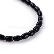 Natural Obsidian Bead Strands, Rice, 8x5~6mm, Hole: 0.8mm, about 50pcs/strand, 15.7 inch(G-R356-51)