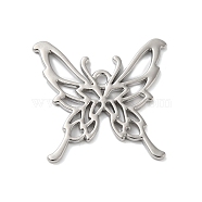 Plating Alloy Pendants, Cadmium Free & Lead Free, Butterfly, Platinum, 23.5x25x2mm, Hole: 1.6mm(PALLOY-S186-05P)