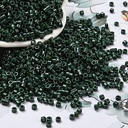 Baking Paint Glass Seed Beads, Cylinder, Dark Slate Gray, 2.5x2mm, Hole: 1.4mm, about 5039pcs/50g(X-SEED-S042-05A-22)