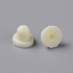 Plastic Ear Nuts, Earring Backs, White, 6x5mm, Hole: 1.5mm, about 3750pcs/250g(FIND-XCP0002-03)