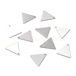 304 Stainless Steel Pendants, Double Side Drawbench, Stamping Blank Tag, Triangle, Stainless Steel Color, 18x18x1mm, Hole: 1.2mm(STAS-F271-08C-P)