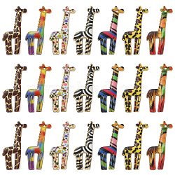 35Pcs 7 Styles Alloy Pendants, Cadmium Free & Nickel Free & Lead Free, Giraffe, Mixed Color, 33x17x1.5mm, Hole: 1.2mm, 5pcs/style(ENAM-CJ0005-01)