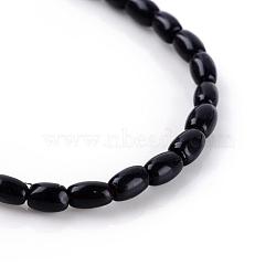 Natural Obsidian Bead Strands, Rice, 8x5~6mm, Hole: 0.8mm, about 50pcs/strand, 15.7 inch(G-R356-51)