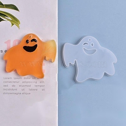 Halloween DIY Ghost Pendant Silicone Molds, Resin Casting Molds, For UV Resin, Epoxy Resin Jewelry Making, White, 79x68x11mm, Hole: 3.5mm, Inner Size: 68x79mm(DIY-P006-50)