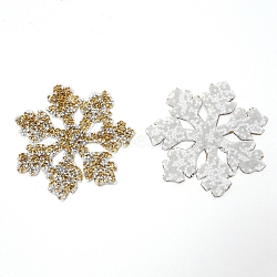 Christmas Snowflake Rhinestone Patches, Iron/Sew on Appliques, Costume Accessories, for Clothes, Bag Pants, Shoes, Cellphone Case, Gold, 95x95x2.5mm(DIY-WH0203-24A)