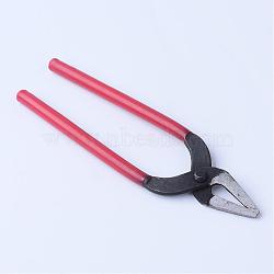 Steel Jewelry Pliers, Red, 160x45x8mm(PT-R012-14)