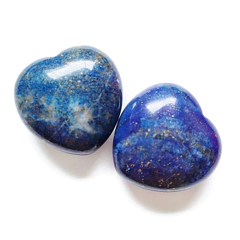 Natural Lapis Lazuli Healing Stones, Heart Love Stones, Pocket Palm Stones for Reiki Ealancing, 30x30x15mm