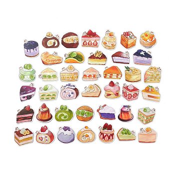 40Pcs 40 Styles Dessert Theme Paper Stickers Sets, Adhesive Decals for DIY Scrapbooking, Photo Album Decoration, Cake Pattern, 44~64.5x47~67.5x0.2mm, 1pc/style