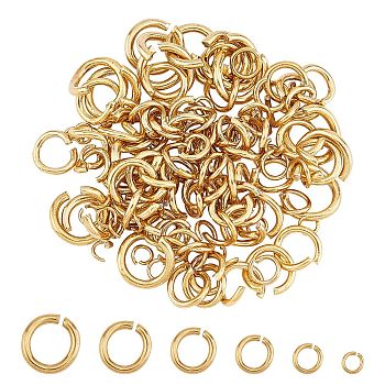Vacuum Plating 304 Stainless Steel Open Jump Rings, Golden, 120pcs/Box