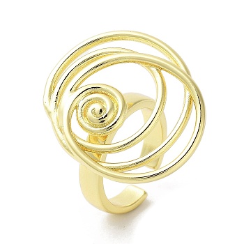 Brass Open Cuff Rings for Women, Ring, Real 18K Gold Plated, 9mm, Inner Diameter: 22.5mm