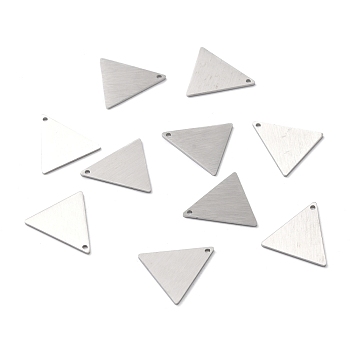 304 Stainless Steel Pendants, Double Side Drawbench, Stamping Blank Tag, Triangle, Stainless Steel Color, 18x18x1mm, Hole: 1.2mm