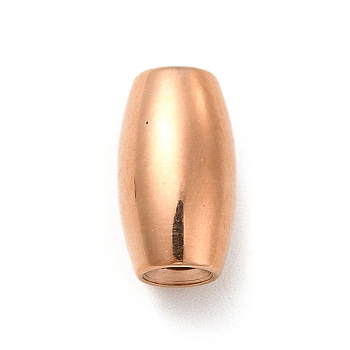 304 Stainless Steel Beads, Rice, Rose Gold, 12.5x7.5mm, Hole: 2.5mm