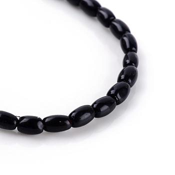 Natural Obsidian Bead Strands, Rice, 8x5~6mm, Hole: 0.8mm, about 50pcs/strand, 15.7 inch