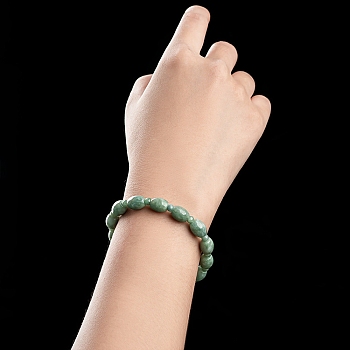 Natural Jadeite Oval Stretch Bracelets, Inner Diameter: 2 inch(5cm)