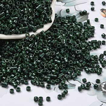 Baking Paint Glass Seed Beads, Cylinder, Dark Slate Gray, 2.5x2mm, Hole: 1.4mm, about 5039pcs/50g