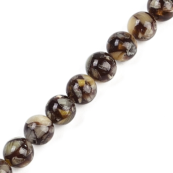 Synthetic Amber Beads Strands, Round, Camel, 8mm, Hole: 1.2mm, about 50pcs/strand, 15.75''(40cm)