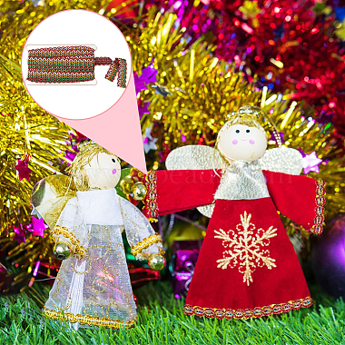 2 Cards 2 Colors Christmas Polyester Braided Lace Ribbon(OCOR-FH0001-22)-5